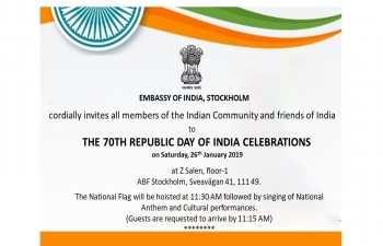 Flag Hoisting Ceremony of the 70th anniversary of the Republic Day of India