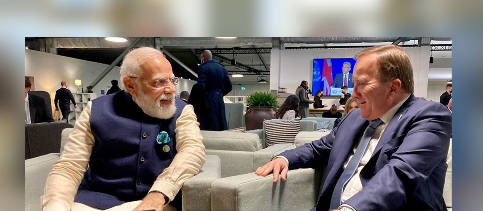 PM Modi with PM Löfven - COP26 Summit Glasgow